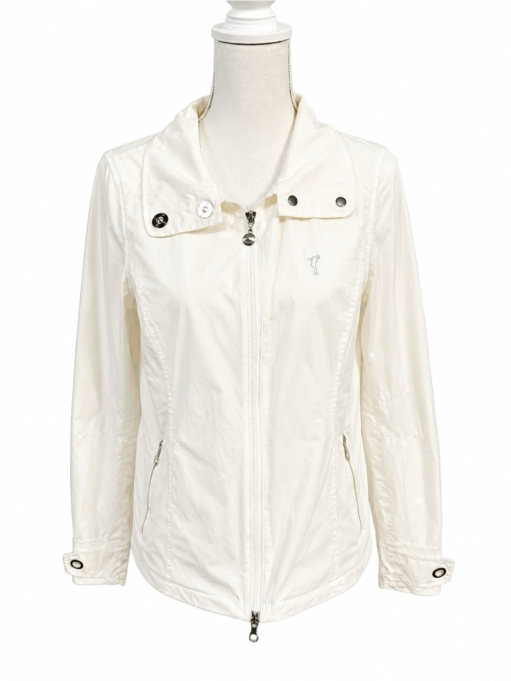 GOLFINO White Lightweight Golf Jacket Windbreaker Full Zip Women’s US 8 UK 10